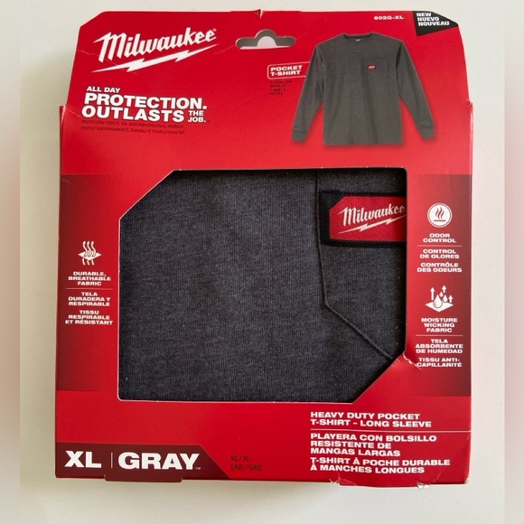 NIB Milwaukee mens long sleeve moisture-wicking top - Picture 2 of 7